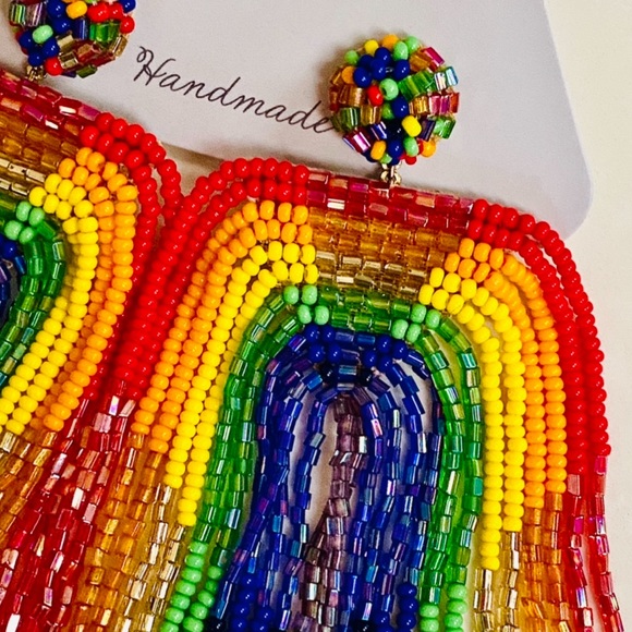 🌺🎉HP🎉🌺 NWT Deepa Gurnani Rainbow Fringe Chandeliers - Picture 6 of 16